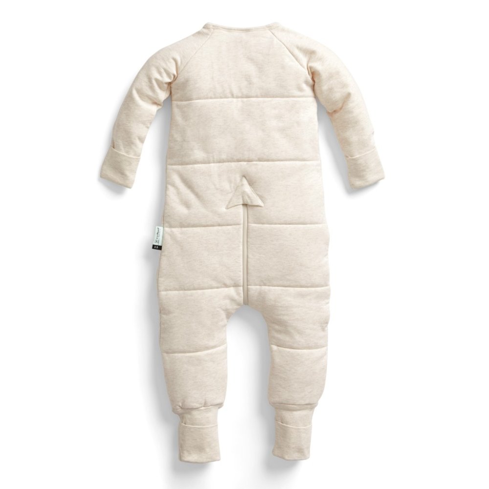 ERGOPOUCH Kombinezon do spania z bawełny organicznej Onesie Oatmeal Marle 6-12 m, 2,5 tog - obrazek 3