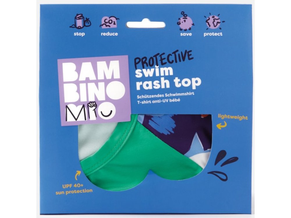 BAMBINO MIO T-shirt de bain à manches pour enfants, UPF 40+, Ocean, 9-12 kg -1-2 ans – Image 4