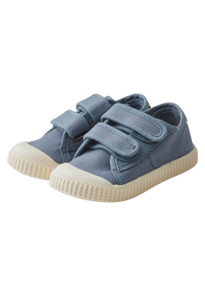 STERNTALER Chaussons antidérapants à velcro bleu uni taille 22 18-24 m