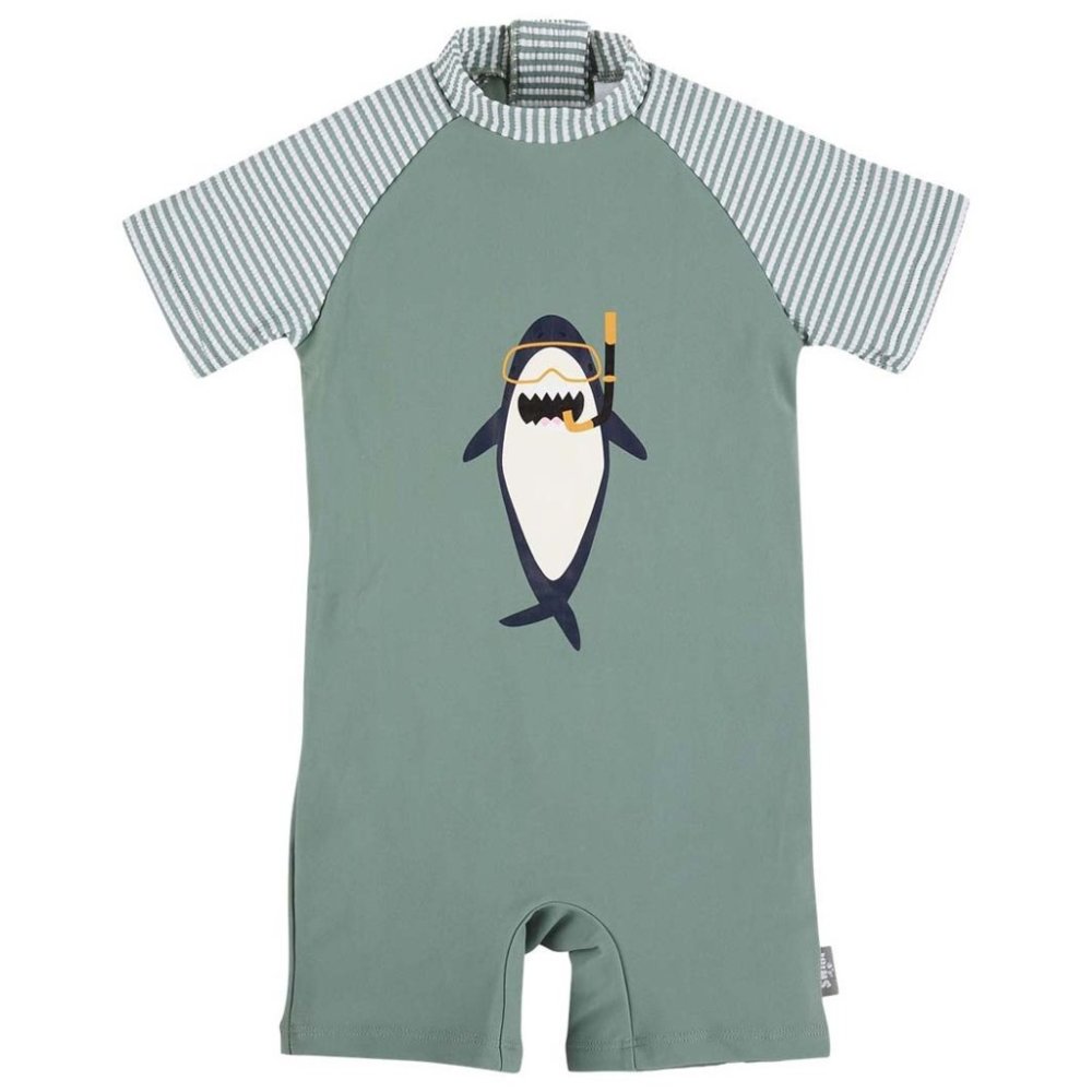 STERNTALER Combinaison de bain zippée manches courtes UV 50+ requin vert garçon taille 80 9-12m