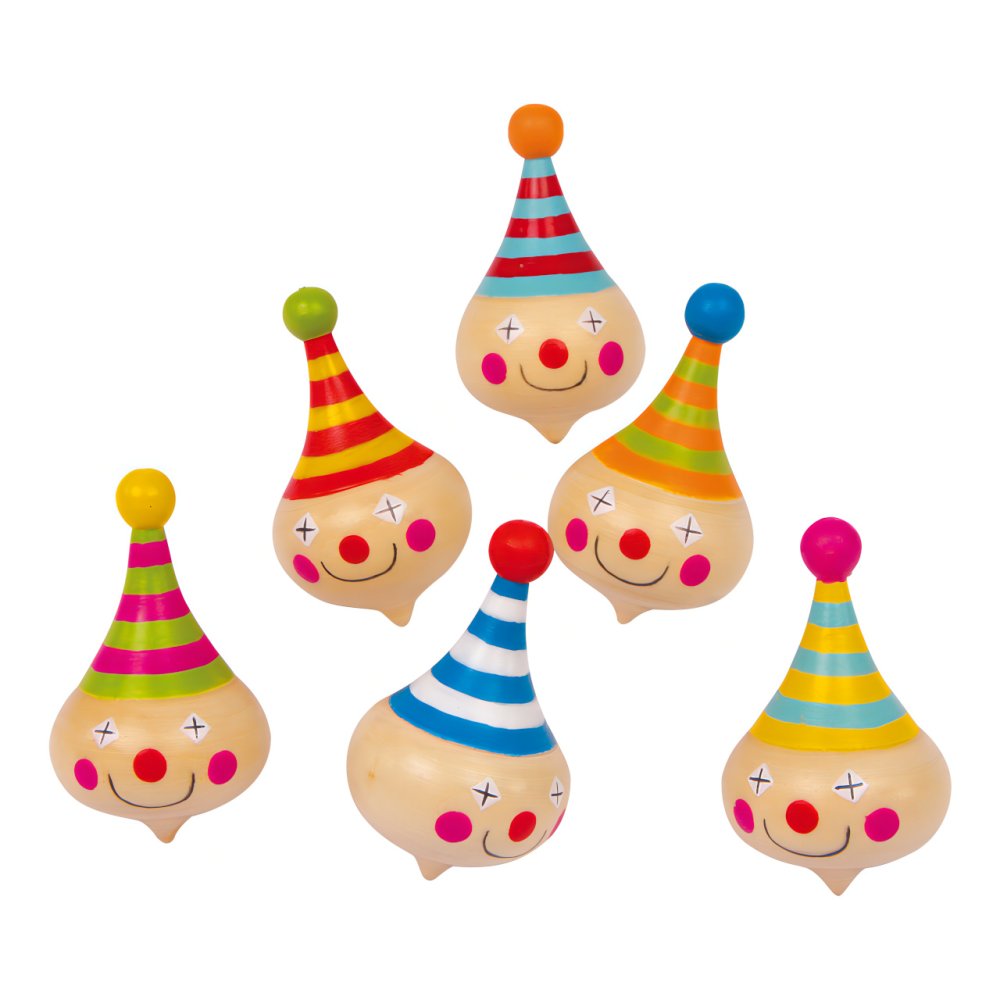 small foot Holzkreisel Clown 6er Set