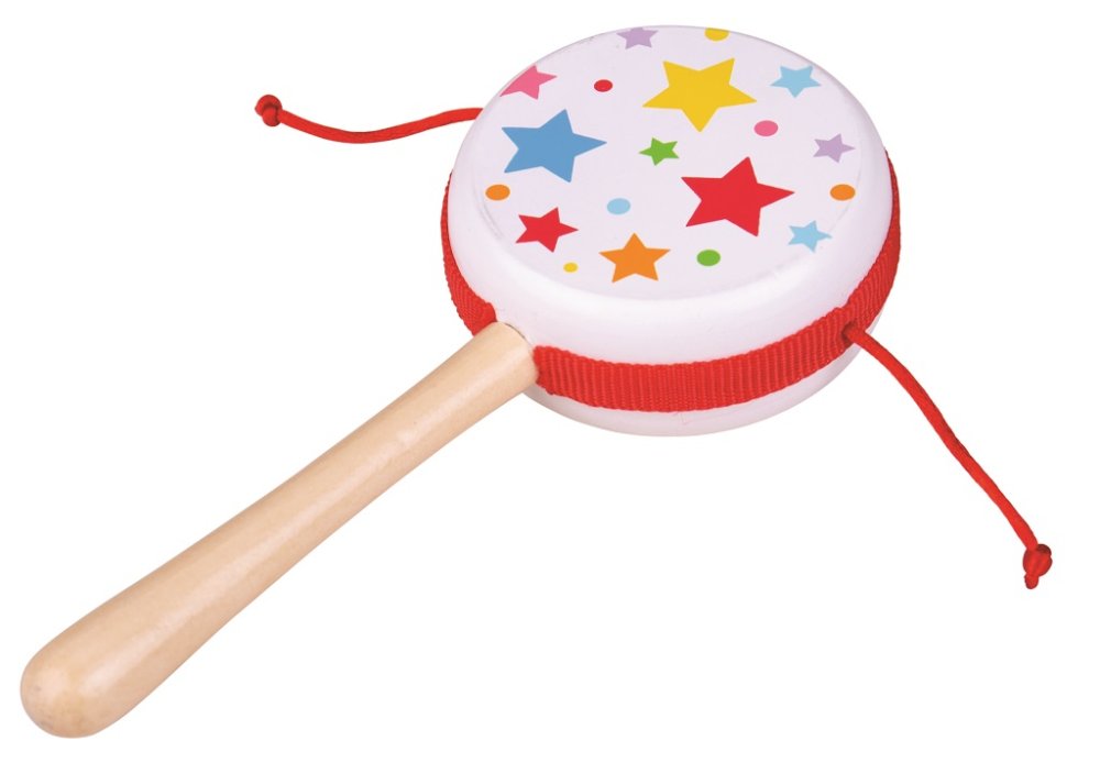 Bigjigs Toys Tambor giratorio de madera con estrellas 1 ud