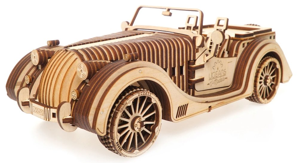 Puzzle mécanique en bois 3D Ugears VM-01 Auto (roadster)