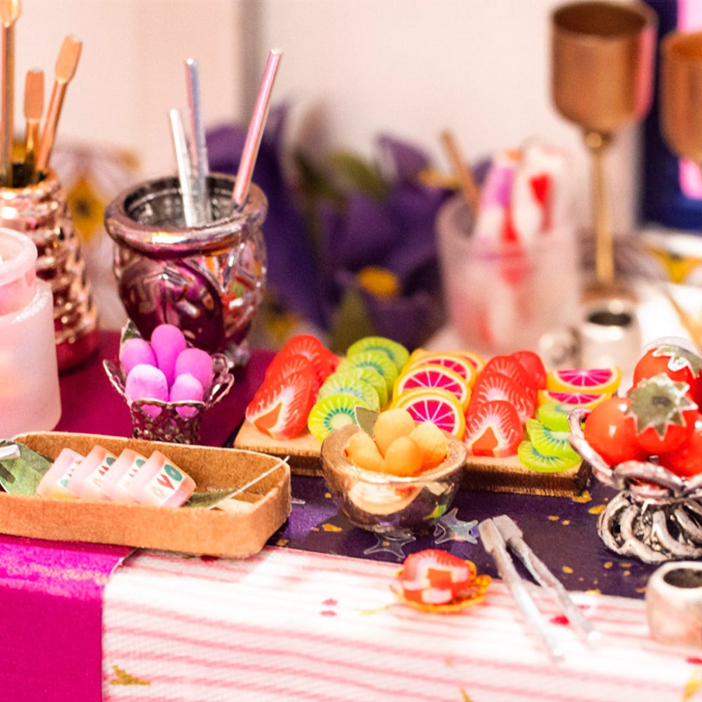 Puzzle 3D en bois RoboTime - Miniature de maison de poupée - Fête dans la salle à manger – Image 3