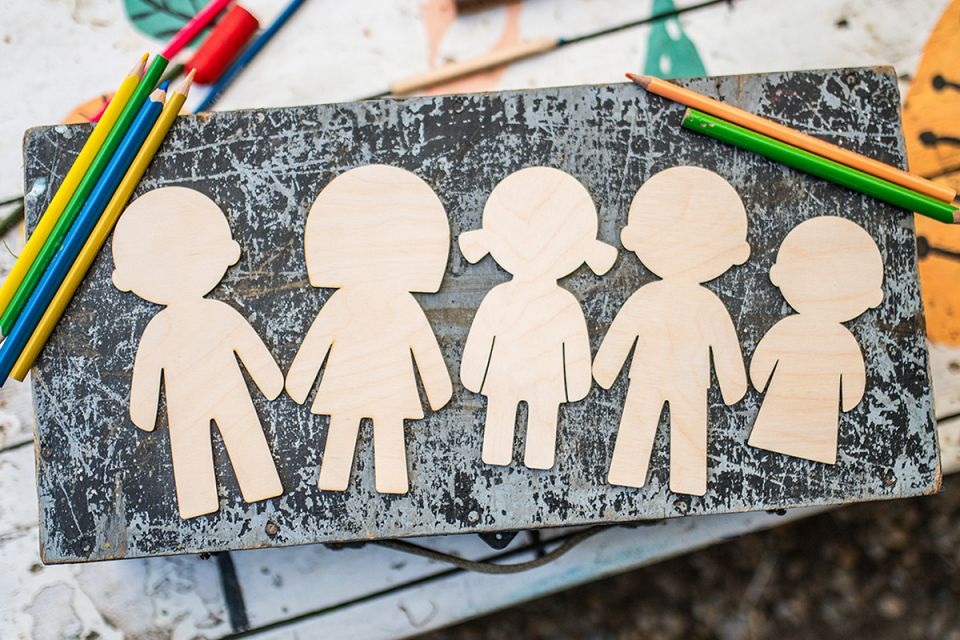 BeWooden Maluj i obrysowuj - Rodzina