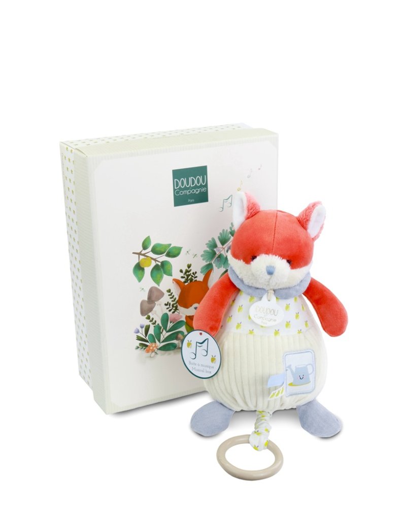 Doudou Coffret cadeau Renard en peluche Romarin avec mélodie 20 cm