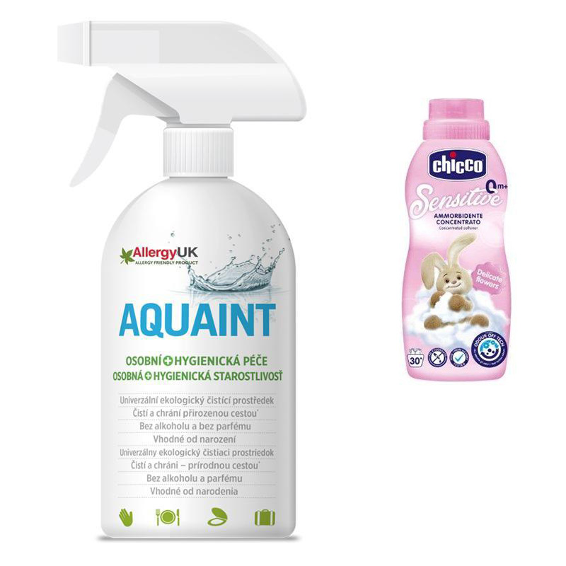 CHICCO Weichspüler Konzentrat Blumenumarmung, 750 ml + AQUAINT 500 ml