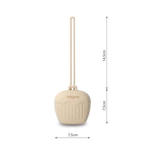 BABYONO Silikonowe etui na smoczek beżowe 0m+ - obrazek 3