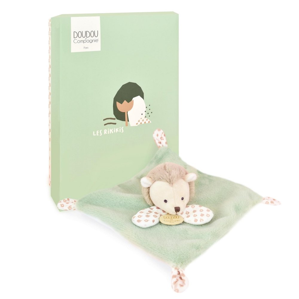 Doudou Pluszowy otulaczek zielony Jeż 19 cm