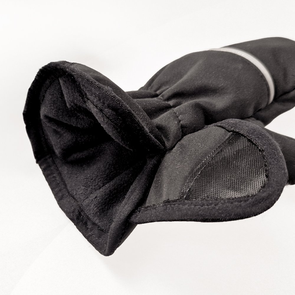 Gants avec pouce softshell STRETCH Outlast® - noir-broderie grise 3 – Image 4