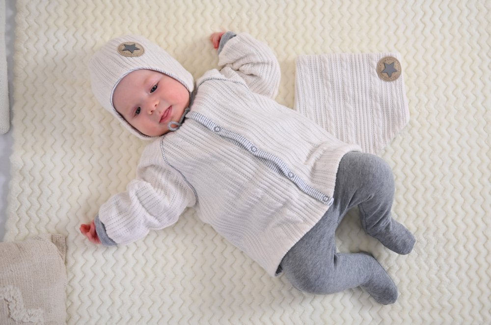 Pañuelo para el cuello con forro Outlast® - Blanco roto/raya jaspeada blanco grisáceo - Imagen 3