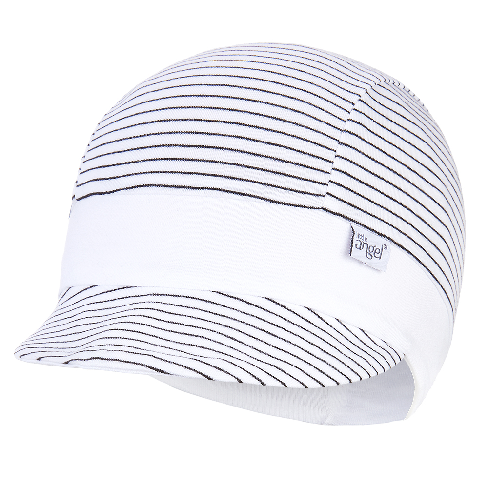 Thin striped cap Outlast® - black and white stripe/white 5 | 49-53 cm