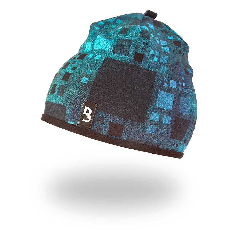 Bonnet doublé Outlast® - Carreaux noir turquoise/noir 5 | 49-53 cm