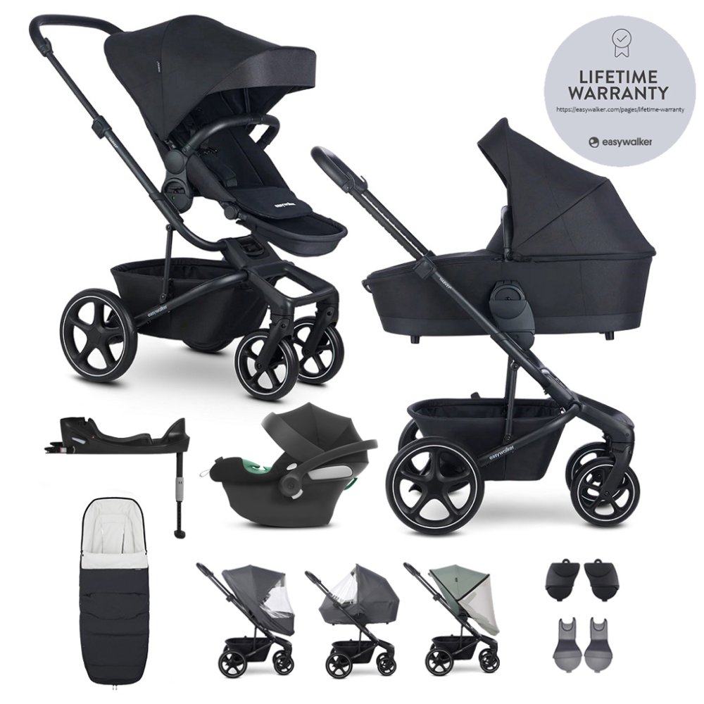 EASYWALKER SET Kočárek 4v1 Harvey⁵ Midnight Black XXL RWS + CYBEX Aton B2 i-Size