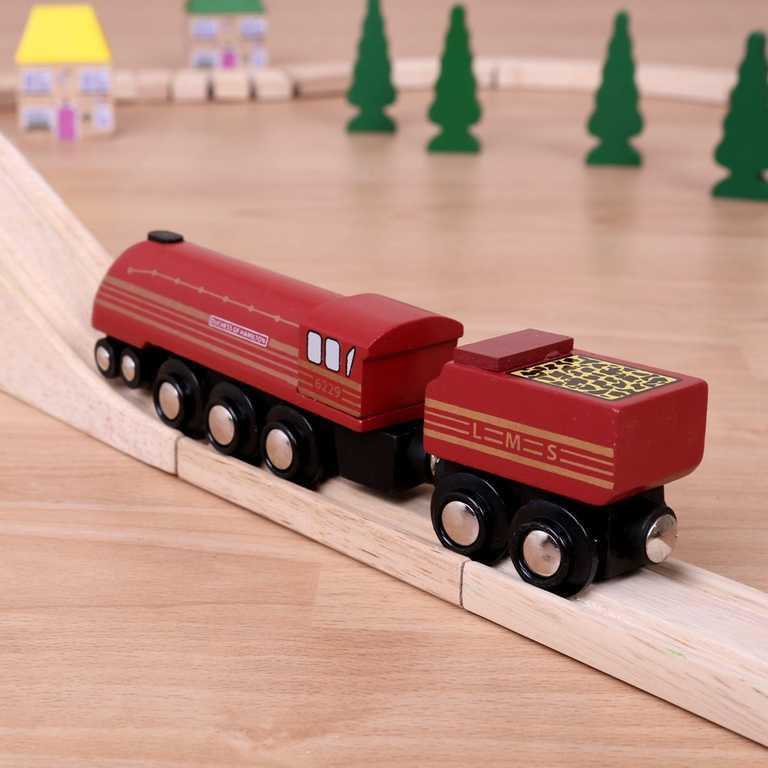 Bigjigs Rail replika lokomotivy Duchess of Hamilton + 3 koleje (obrázek 3)