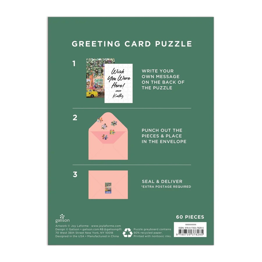 Galison Puzzle Přáníčko pozdravy z jarní ulice 60 dílků (obrázek 2)