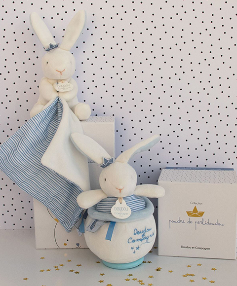 Doudou Dárková sada - Plyšový králíček námořník hrající melodii 14 cm (obrázek 4)