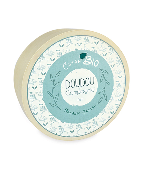 Doudou Dárková sada - Plyšová myška s dečkou z BIO bavlny 15 cm zeleno-bílá (obrázek 4)