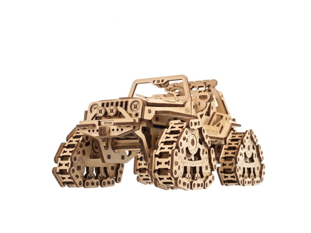 Ugears 3D dřevěné mechanické puzzle Pásové terénní vozidlo (obrázek 2)