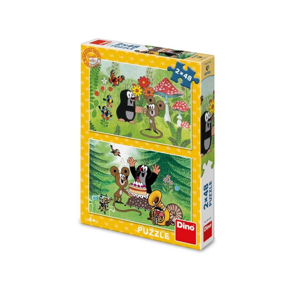 Dino Puzzle Krtek: Oslava 2x48 dílků