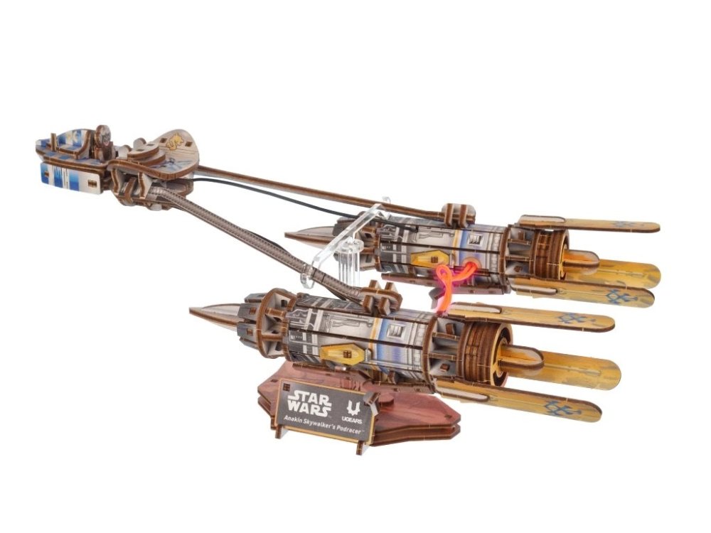 Ugears 3D dřevěná mechanická skládačka Star Wars Závodní kluzák Anakin Skywalker