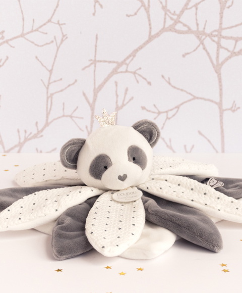 Doudou Dárková sada - plyšový muchláček panda 26 cm (obrázek 8)