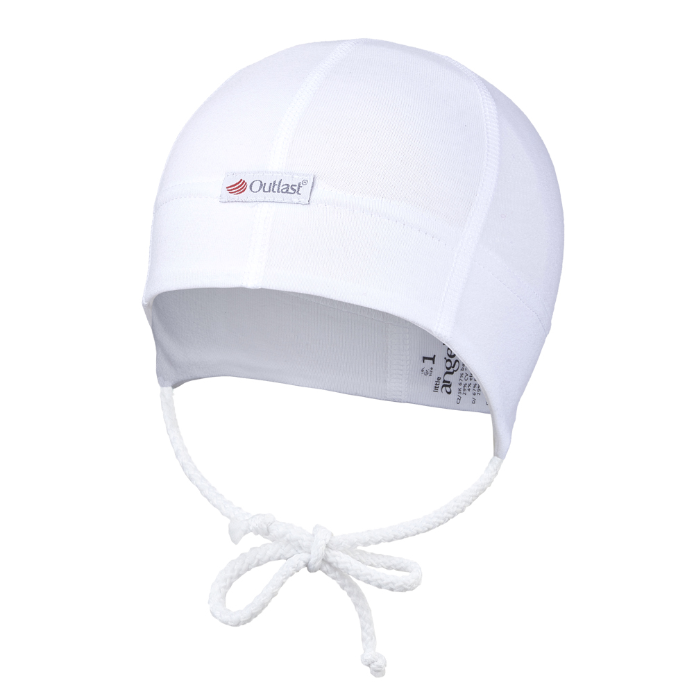 Bonnet fin à nouer couture plate Outlast® - blanc 0 | 33-35 cm