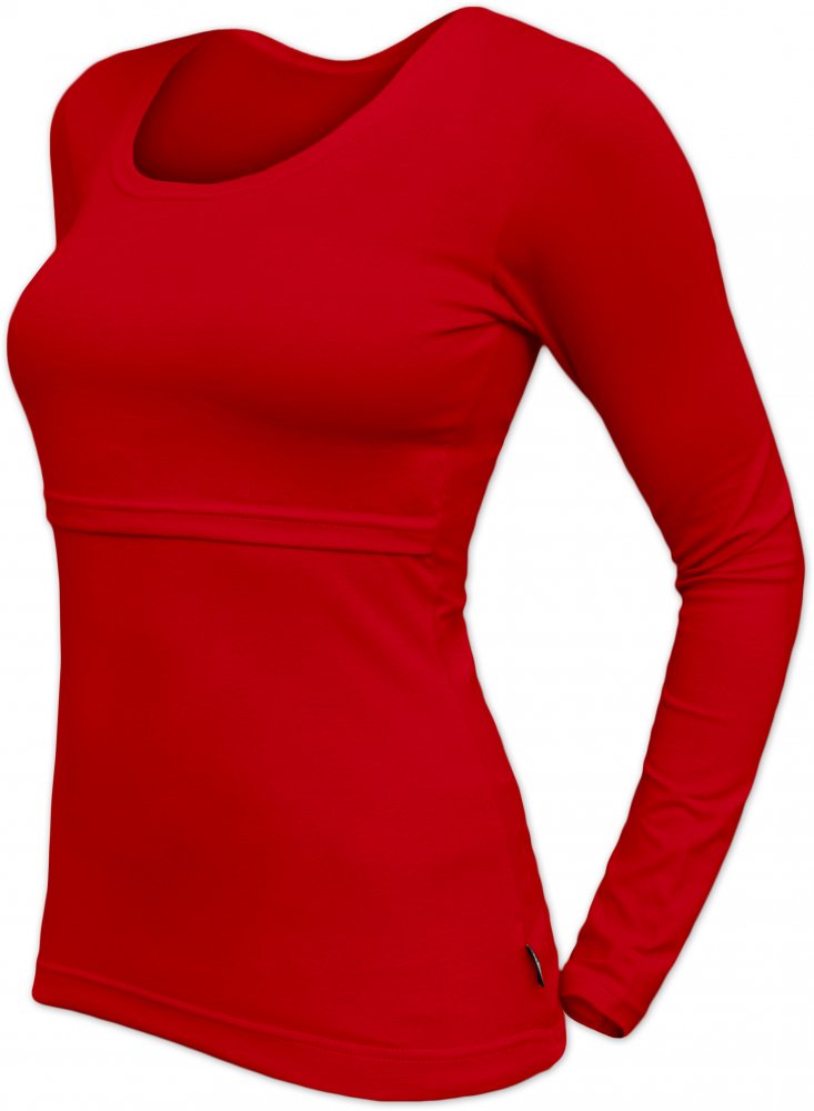 Camiseta De Lactancia Catarina, Manga Larga - Rojo M/L