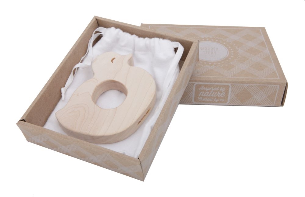 Wooden Story Teether - Baby Duck,Wooden Story Teether - Baby Duck