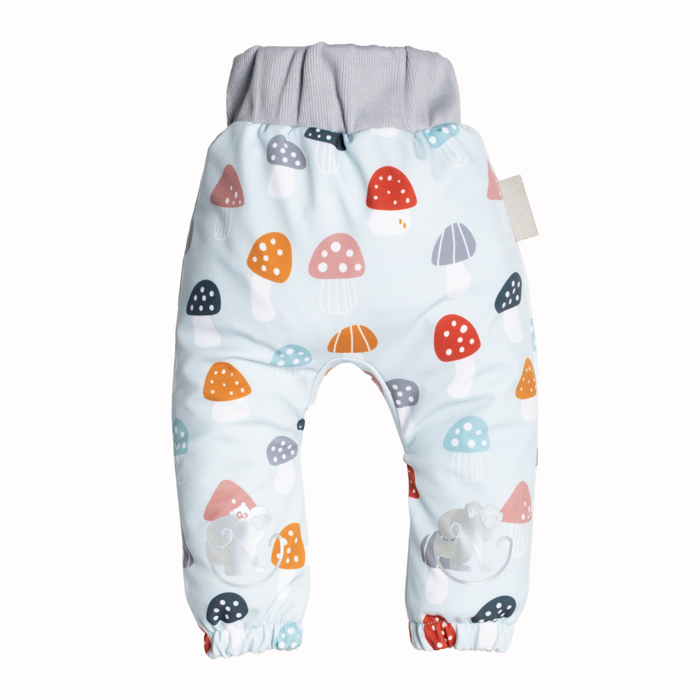 Monkey Mum® Softshell Baby Pants With Membrane - Colourful Mushrooms 62,Monkey Mum® Softshell Baby Pants With Membrane - Colourful Mushrooms 62