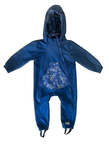 Monkey Mum® Softshell Jumpsuit Met Membraan - Dinosaurushemel - Maat 86/92