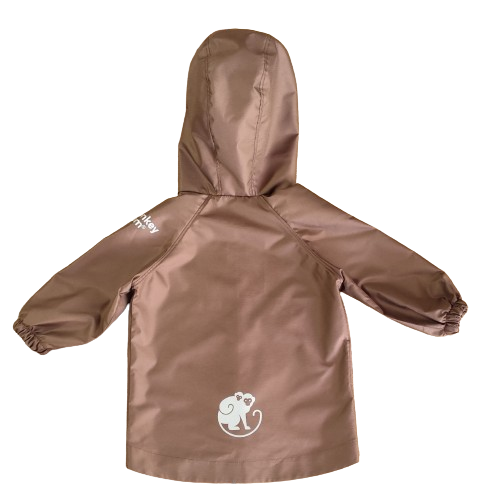 Monkey Mum® Nylon Jas Met Raglanmouwen - Donkerbruin 74/80