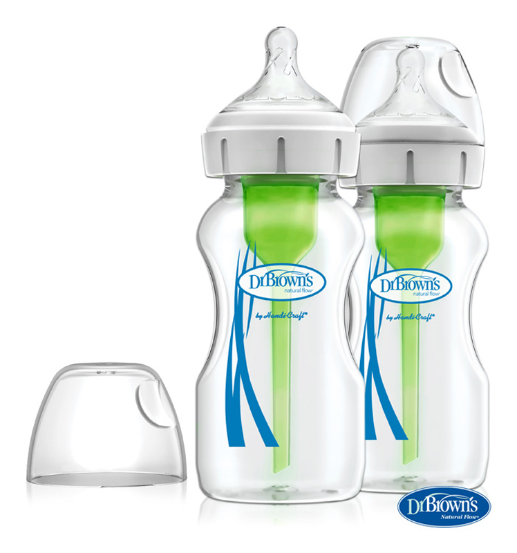 DR.BROWN'S Anti-colic Bottle Options+ Wide Neck 2x270 Ml Glass