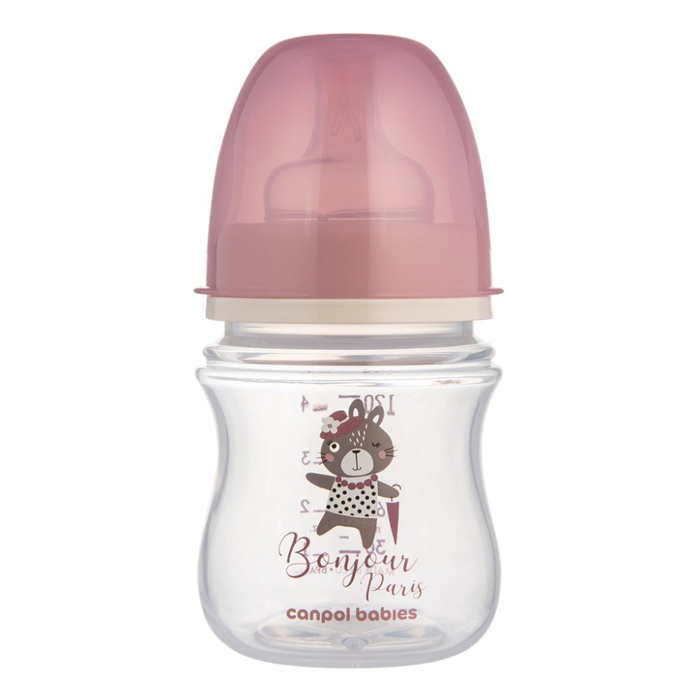 CANPOL BABIES Bottle With Wide Mouth Bonjour Paris 120 Ml Pink