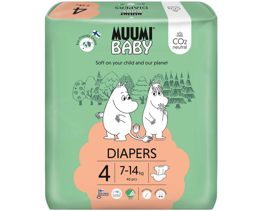 MUUMI Baby 4 Maxi 7-14 Kg (46 Buc), Scutece Eco