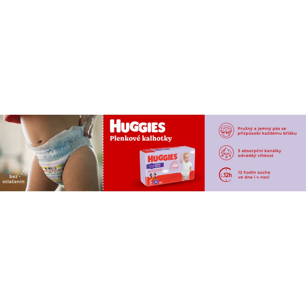 HUGGIES® Pants Pleničke Spodnjice Za Enkratno Uporabo 5 (12-17 Kg) 136 Kom - MESEČNA ZALOGA