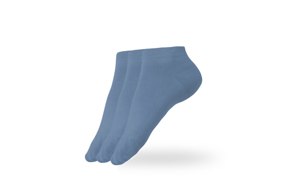 Barfußsocken – Low-Cut – Essentials – Blau – 3er-Pack 35-38 Blue