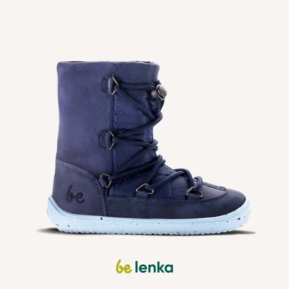 Detské Zimné Barefoot Topánky Be Lenka Snowfox Kids 2.0 - Dark & Light Blue Blue 26