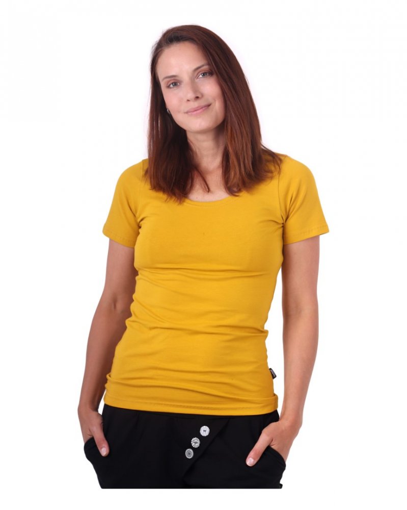 T-shirt donna Brigita, manica corta, senape L/XL