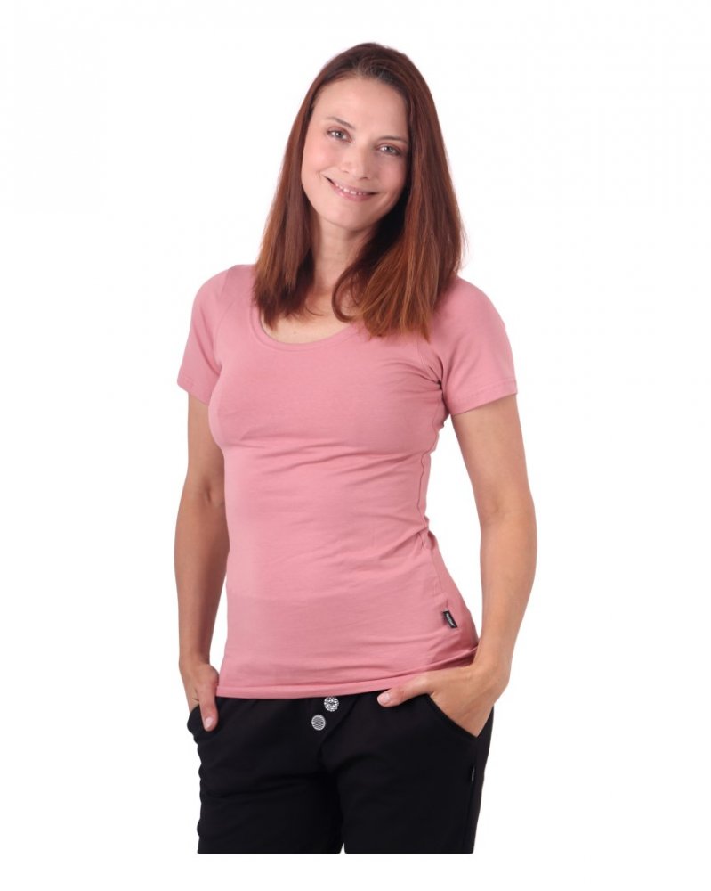 T-shirt donna Brigita, manica corta, rosa antico L/XL