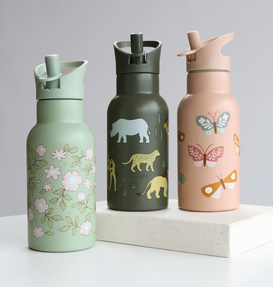 A Little Lovely Company - Borraccia in acciaio inossidabile, 350 ml - Animali della savana - immagine 6
