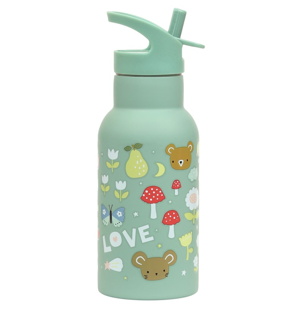 A Little Lovely Company - bidon ze stali nierdzewnej, 350 ml - radość