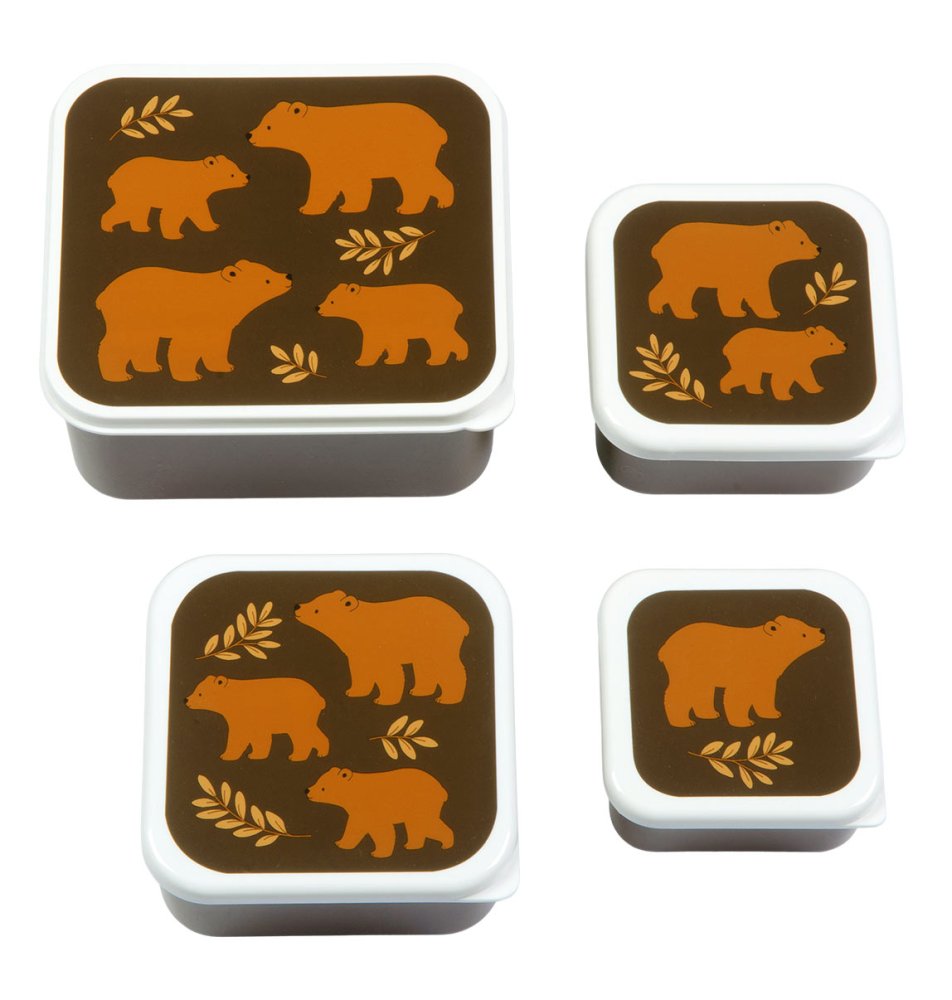 A Little Lovely Company - Set di quattro contenitori per snack - orsi