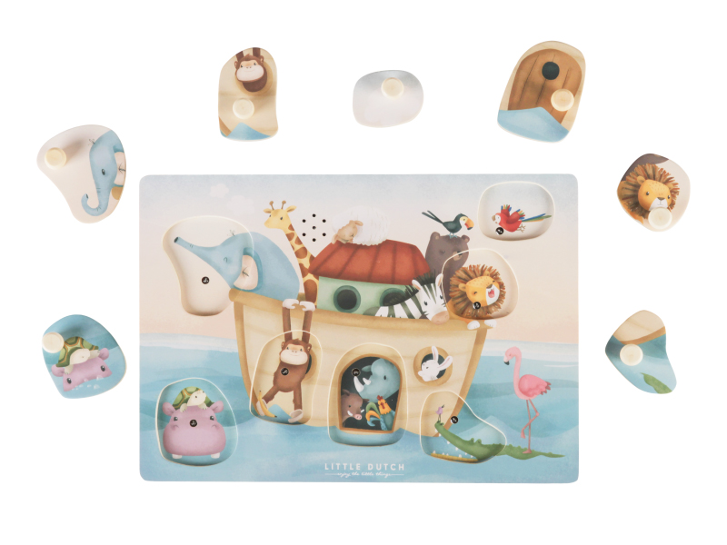 LITTLE DUTCH Puzzle vkládací se zvukem Noemova archa (obrázek 4)