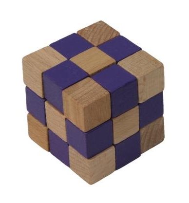 Cubo puzzle in legno viola