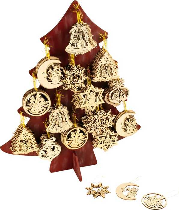 small foot Display Weihnachtsbaumschmuck aus Holz