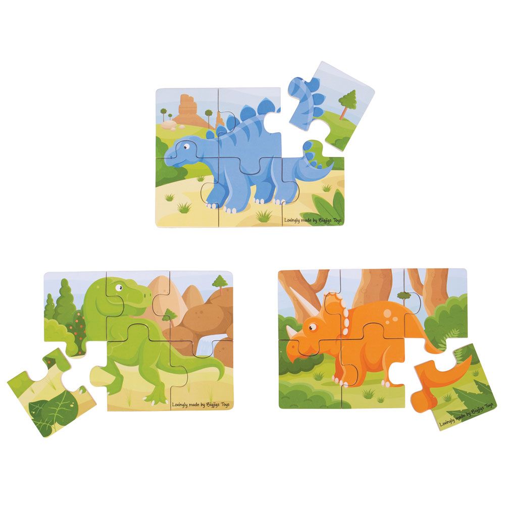Bigjigs Toys Puzzle 3 en 1 dinosaurios