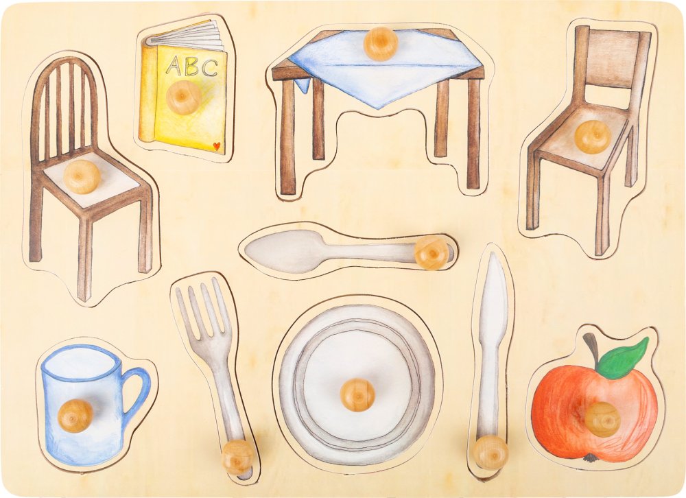 small foot Puzle de madera Objetos cotidianos