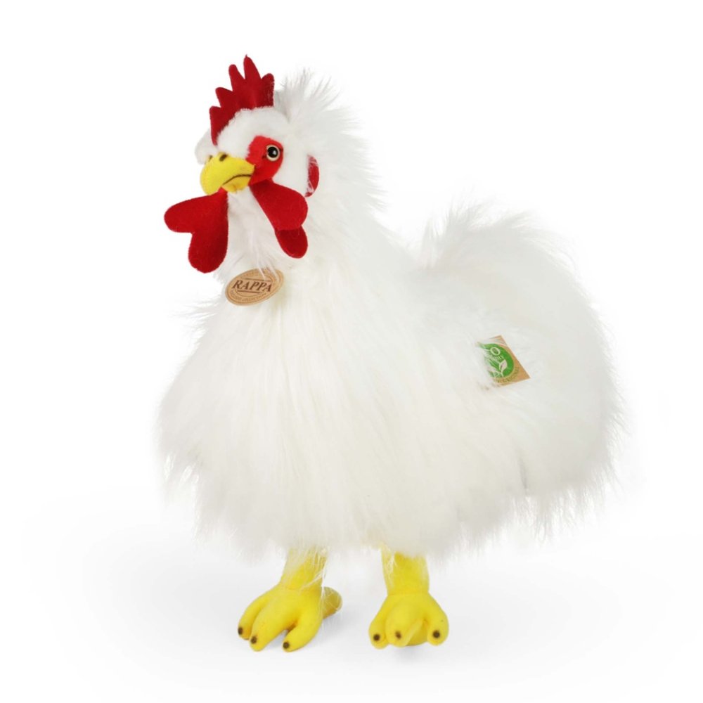 Rappa Coq en peluche blanc debout 33 cm ECO-FRIENDLY