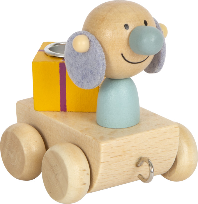 small foot Drewniany pociąg urodzinowy ze zwierzątkami - obrazek 6